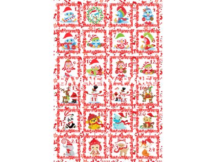 Panel bavlna - Adventní kalendář -124-13a