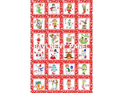 Panel bavlna - Adventní kalendář -124-16a