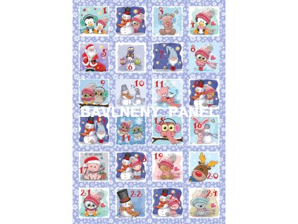 Panel bavlna - Adventní kalendář-124-28a