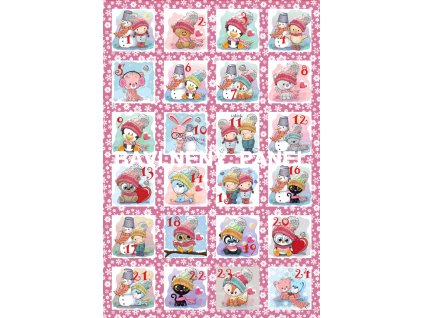 Panel bavlna - Adventní kalendář-124-34a