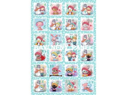 Panel bavlna - Adventní kalendář-124-40a