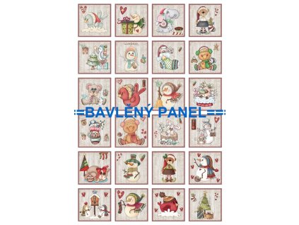 Panel bavlna - Adventní kalendář -124-107