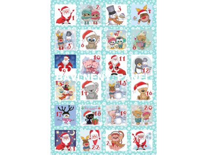 Panel bavlna - Adventní kalendář-124-43
