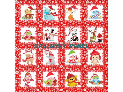 Panel bavlna - Adventní kalendář124-65