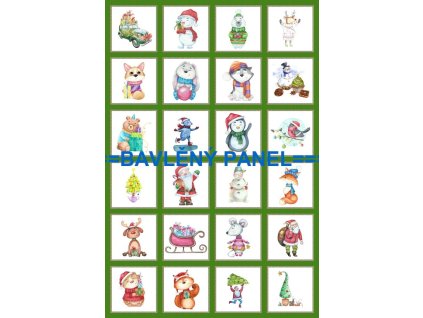 Panel bavlna - Adventní kalendář-124-124