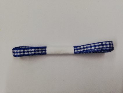 Česká stuha Dobruška károvaná 5 mm tmavě modrá 2m