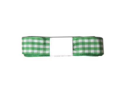 Česká stuha Dobruška károvaná 25 mm zelená