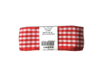 Česká stuha Dobruška károvaná 40 mm červená