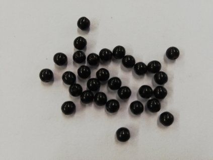 Skleněné korálky - kulička 6mm - černá - 30ks