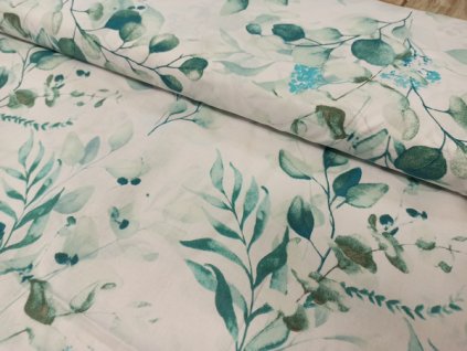 Bavlněná česká látka šíře 160cm - Eucalyptus (50cm)