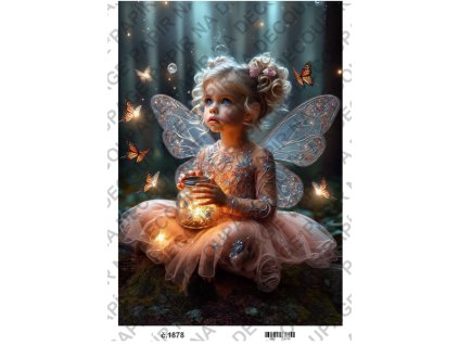 Rýžový a soft papír na decoupage - Víla světluška - KB01878