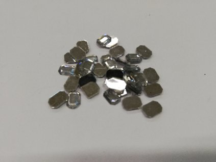 Šatonové nažehlovací kamínky čtverec krystal 8x6mm