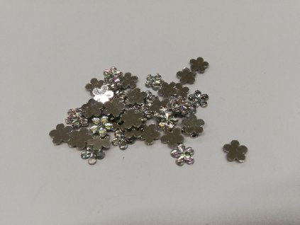 Šatonové nažehlovací kamínky kytička krystal 6mm