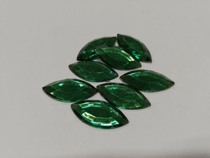 Šatonové nažehlovací kamínky naveta smaragd 25x12mm 8 ks v balení