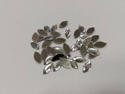 Šatonové nažehlovací kamínky plamínek krystal 7x15mm