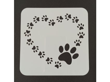 Šablona plastová pro kreativní tvoření - 12,7 x 12,7 - srdce č.1