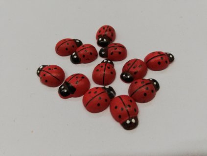 Samolepící dřevěná beruška 2x1,4 cm