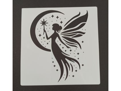 Šablona plastová pro kreativní tvoření - 15,2 x 15,2 - víla č.1