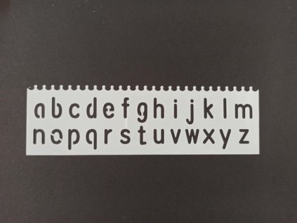 Šablona plastová pro kreativní tvoření - 18,5 x 5,5 - písmena, číslice - č.1