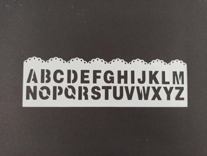 Šablona plastová pro kreativní tvoření - 18,5 x 5,5 - písmena, číslice - č.4