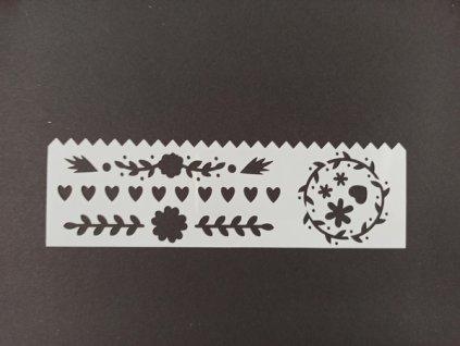 Šablona plastová pro kreativní tvoření - 18,5 x 5,5 - bordury, ornamenty - č.2