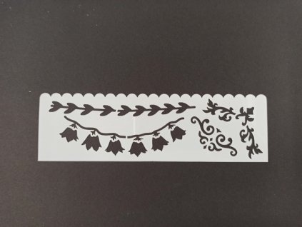 Šablona plastová pro kreativní tvoření - 18,5 x 5,5 - bordury, ornamenty - č.3