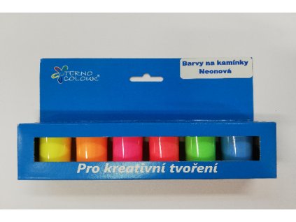 Sada barev na kamínky neonová 6 ks základních barev