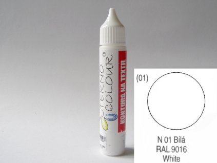 Konturovací barva na textil a hedvábí TERNO balení 20g bílá