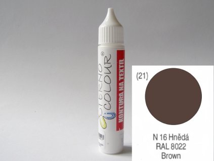 Konturovací barva na textil a hedvábí TERNO balení 20g hnědá