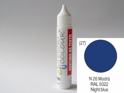 Konturovací barva na textil a hedvábí TERNO balení 20g modrá