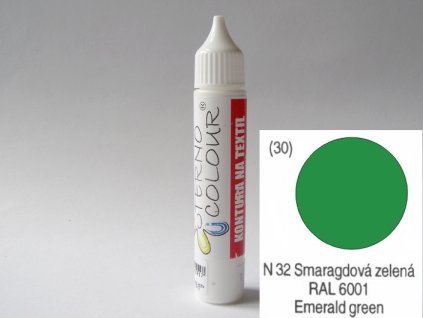 Konturovací barva na textil a hedvábí TERNO balení 20g smaragdová zelená