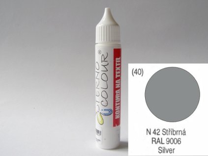 Konturovací barva na textil a hedvábí TERNO balení 20g stříbrná