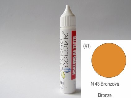 Konturovací barva na textil a hedvábí TERNO balení 20g bronzová