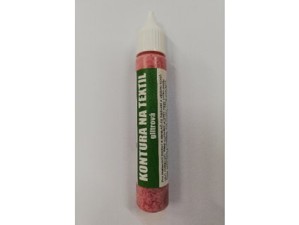 Konturovací barva na textil glitrová TERNO balení 20g 15 červená