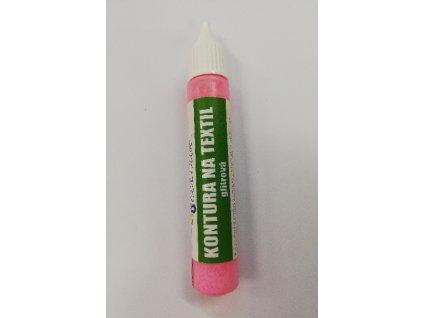 Konturovací barva na textil glitrová TERNO balení 20g 23 neonová růžová