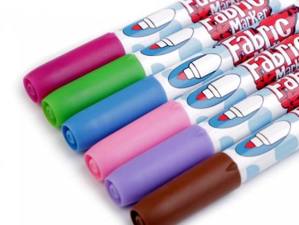 Fixy na textil voděodolné mix barev 2 sada 6ks