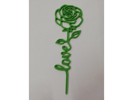 Růžička velká výtisk 3D 24 x 8 cm zelená