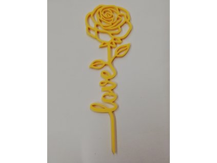 Růžička velká výtisk 3D 24 x 8 cm žlutá