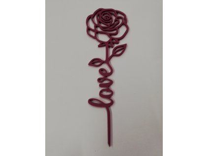 Růžička velká výtisk 3D 24 x 8 cm fialová