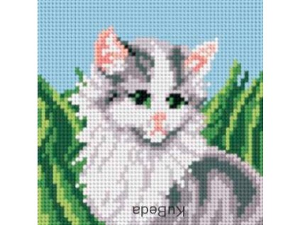 Tištěná předloha pro výšivku 15 x 15 cm Kočka