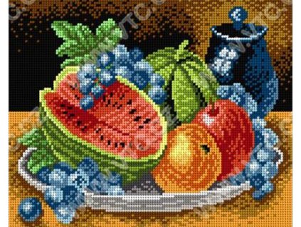 Tištěná předloha pro výšivku 24 x 30 cm Zátiší s melounem