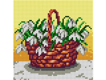 Tištěná předloha pro výšivku 15 x 15 cm Sněženky