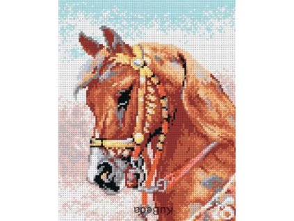 Tištěná předloha pro výšivku 24 x 30 cm Hlava koně