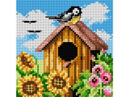 Tištěná předloha pro výšivku 15 x 15 cm Budka léto