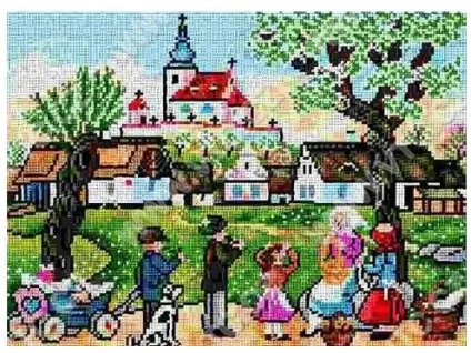 Tištěná předloha pro výšivku 30 x 40 cm J. Lada Děti