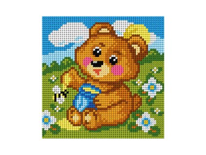 Tištěná předloha pro výšivku 15 x 15 cm Medvídek 2