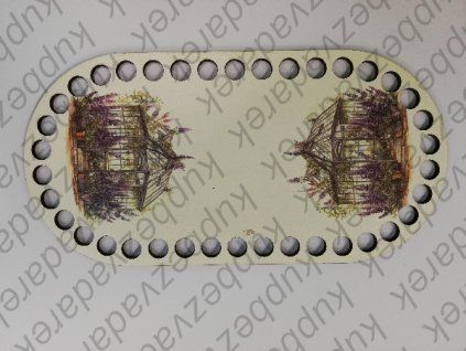 Dno na háčkování zdobené - ovál 20 x 10 cm - Levander1