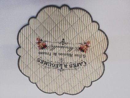 Textilní prostírání na stůl kulaté 30cm šedé cafés & L écumes