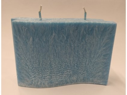 Svíčka vonná z palmového vosku - vlna 2 knoty 10 cm - azurově modrá - Ledový vítr