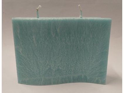 Svíčka vonná z palmového vosku - vlna 2 knoty 10 cm - ledově modrá - Ledový vítr